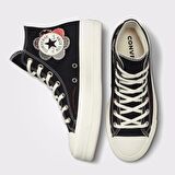 Converse Chuck Taylor All Star Lift Platform Crafted Patchwork Kadın Siyah/Kırmızı Sneaker