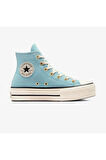 Chuck Taylor All Star Lift Kadın Mavi Süet Platform Sneaker