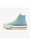 Chuck Taylor All Star Lift Kadın Mavi Süet Platform Sneaker