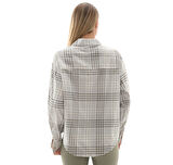 10027406-286 Converse Flannel Button-Down Oversızed Shırt Gri