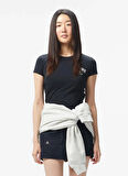 Converse 10027975.001 RETRO CHUCK TAYLOR T-S Siyah Yuvarlak Yaka Regular Fit Baskılı Kadın T-Shirt