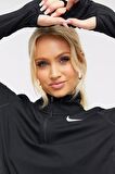 Nike Dri-Fit Runnig Element Half Zip Long Kadın Siyah Çeyrek Fermuar Antreman Üstü