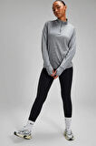 Nike Dri-Fit Runnig Element Half Zip Long Kadın Gri Çeyrek Fermuar Antreman Üstü