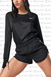 Nike Dri-Fit Tempo Luxe 3 Running Slip Astarlı Siyah Kadın Spor Şort