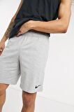 Nike Dri Fit Fleece Training Erkek Gri Spor Şort