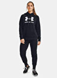 Under Armour Kapüşon Yaka Siyah Kadın Sweatshırt 1356318 Rival Fleece Logo Hoodie