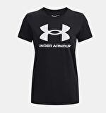 Under Armour UA W SPORTSTYLE LOGO SS Siyah-Beyaz Kadın Tshirt