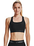 Under Armour Siyah - Gri Sporcu Sütyeni 1361034-UA Crossback Mid Bra