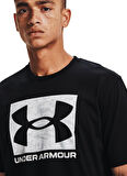 Under Armour O Yaka Düz Siyah Erkek T-Shirt 1361673-UA ABC CAMO BOXED LOGO SS