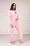Göz Bantlı Büyük Beden Polar Pijama Takım