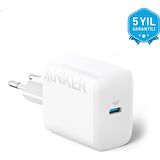 Anker 20W USB-C Şarj Cihazı - iPhone & Android ile Uyumlu Type-C Hızlı Şarj Adaptörü-  A2347 - Beyaz (Anker Türkiye Garantili)