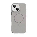 Gpack Apple iPhone 15 uyumlu Kılıf Deri Desen M-Safe Özellikli Lichee Silikon