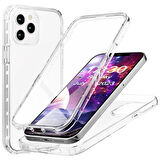 Gpack Apple iPhone 13 Pro uyumlu Kılıf Ön Arka Şeffaf Silikon Koruma