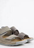 Gri Yağlı Nubuk  Erkek Sandalet