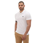 B0A2DJE1001-R Timberland Short Sleeve Stretch Polo Erkek T-Shirt Beyaz