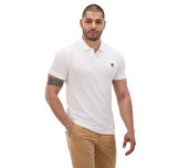 B0A2DJE1001-R Timberland Short Sleeve Stretch Polo Erkek T-Shirt Beyaz
