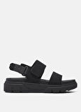 TB0A61N4EK41-Greyfield Sandal BACKS Siyah Deri Kadın Sandalet