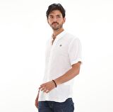 B0A2DCC1001-R Timberlandss Linen Shirt Erkek Gömlek Beyaz