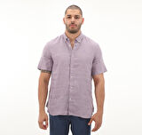 B0A2DCCEG71-R Timberland Linen Short Sleeve Shirt Erkek T-Shirt Mor