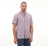 B0A2DCCEG71-R Timberland Linen Short Sleeve Shirt Erkek T-Shirt Mor