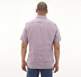 B0A2DCCEG71-R Timberland Linen Short Sleeve Shirt Erkek T-Shirt Mor