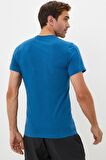 Nike Dri-Fit Training Swoosh Standart Kesim Mavi Erkek Tişört