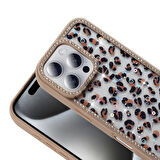 Gpack iPhone 16 Pro uyumlu Kılıf Simli ve Taşlı Dizayn Azra Kapak