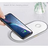 Polham 3in1 Wireless Kablosuz Şarj Cihazı iPhone iWatch AirPods İphone,Samsung, Huawei