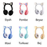 ALLY Kedi Kulak Kulaküstü Bluetooth 5.0 Kablosuz Kulaklık