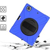 Ally İPad Pro 12.9-inch (2021)-(2020) Kılıf Kalem Yerli 3 Katmanlı Standlı Zırh Kılıf-Shockproof MAVİ