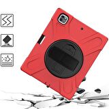 Ally İPad Pro 12.9-inch (2021)-(2020) Kılıf Kalem Yerli 3 Katmanlı Standlı Zırh Kılıf-Shockproof KIRMIZI