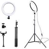 ALLY 10 İnch  Halka Led Tripod(2M)Youtuber Video Selfie Stüdyo Makyaj Işığı