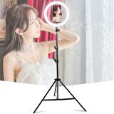 ALLY 10 İnch  Halka Led Tripod(2M)Youtuber Video Selfie Stüdyo Makyaj Işığı