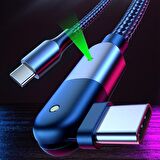 ALLY 60W UsB Type-C Pd Hızlı Şarj Kablosu 2metre Döner Başlıklı Kablo SİYAH
