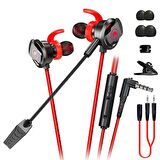 XMOWİ RX3 3,5mm Çift Mikrofonlu Oyuncu Kulaklık Gaming Kulaklığı KIRMIZI