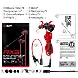 XMOWİ RX3 3,5mm Çift Mikrofonlu Oyuncu Kulaklık Gaming Kulaklığı KIRMIZI