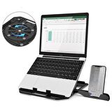 ALLY Yükseklik Ayarlı Dizüstü Laptop-Tablet Standı Telefon Tutucu SİYAH