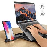 ALLY Yükseklik Ayarlı Dizüstü Laptop-Tablet Standı Telefon Tutucu SİYAH