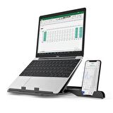 ALLY Yükseklik Ayarlı Dizüstü Laptop-Tablet Standı Telefon Tutucu SİYAH