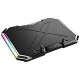 Ally MC Q8 6 Fanlı Oyuncu Notebook Soğutucu Stand Yükseklik Ayarlanabilir Led Işıklı SİYAH