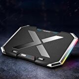 Ally MC Q8 6 Fanlı Oyuncu Notebook Soğutucu Stand Yükseklik Ayarlanabilir Led Işıklı SİYAH