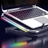 Ally MC Q8 6 Fanlı Oyuncu Notebook Soğutucu Stand Yükseklik Ayarlanabilir Led Işıklı SİYAH