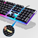 ALLY G21B Usb Led Işıklı Oyuncu Klavye Ve Mouse Set SİYAH