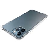 İPhone 12 Pro 6.1 Anti-Drop Silikon Kılıf Kamera Korumalı Şeffaf Silikon Kılıf ŞEFFAF