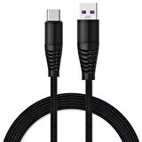 ALLY 5A Ultra Hızlı Şarj USB Şarj Kablosu Type-C 1metre SİYAH
