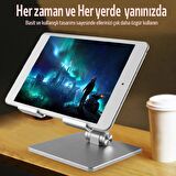 Ally MT134 Alüminyum Masaüstü Ayarlanabilir Tablet Tutucu Masa Standı GÜMÜŞ