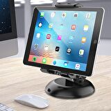 Ally PB-46E Telefon, Tablet Tutucu 360° Ayarlanabi̇li̇r Konforlu Masa Standı SİYAH