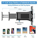 Ally PB-46E Telefon, Tablet Tutucu 360° Ayarlanabi̇li̇r Konforlu Masa Standı SİYAH