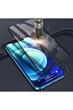 ALLY İPhone 12 Pro Max 5D Kavisli Full Tempered Cam Ekran Koruyucu SİYAH