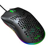 Ally HXSJ J900 USB Kablolu RGB Dpi Oyuncu Mouse Gaming Mouse SİYAH
